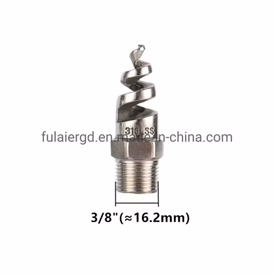 Garten-Rasenbewässerung, 3/8 Zoll, 1/2 Zoll, 3/4 Zoll, 1/4 Zoll, 1 Zoll Außengewinde, Vollkegel-Spiralstrahldüse, Edelstahl-Bewässerungsnebel-Sprinkler